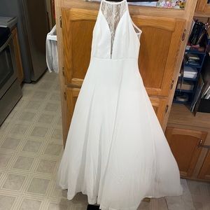 White formal dress lace detail